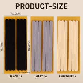 18 Pcs Sandal Strap Cushion Strips for Heels, Anti Slip Shoe Strap Cushions Reduce Rubbing and Slipping in Open-Back Shoes, Black Gray Nude Pads for Women