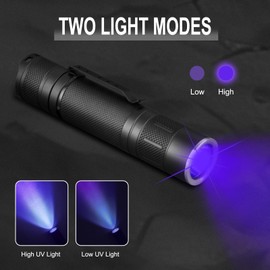 UltraFire UV Torch 395 nm LED Black Light, 10 W Ultraviolet Torch, 2 Modes UV Light for Curing Resins, Urine Stains of Pets, Fluorescent Agent, Leak Detector