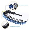 LUOLIPEYA Wave Rhinestone Teeth Comb Headbands for Women, Flower Crystal