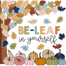 JarThenaAMCS 73Pcs Fall Tree Bulletin Board Decoration Inspirational Boho Colorful Maple Leaf Pumpkin Cutouts for Autumn Thanksgiving Classroom Wall Chalkboard Decor