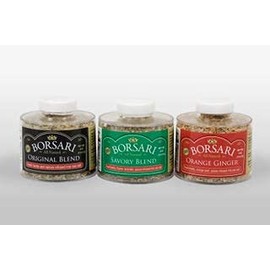 Borsari Seasoned Salt Gift Set - Multi-Use All Purpose Savory, Orange Ginger, and Original Seasonings - Gourmet Sea Salt Blends With Herbs and Spices - Set of 3, 4 oz Shaker Bottles