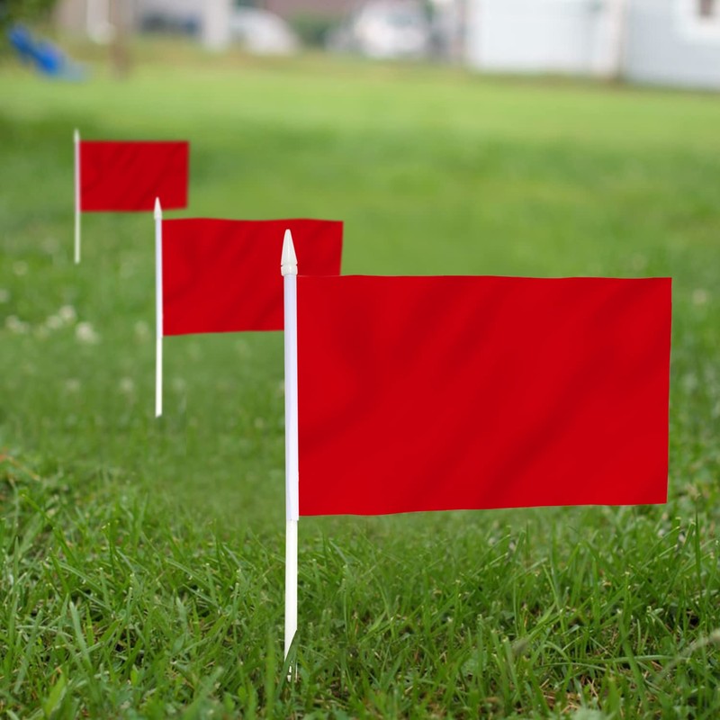 Anley Red Mini Flag 12 Pack - Hand Held Small