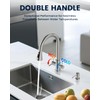 DAYONE 2 Handle Kitchen Faucet with Soap Dispenser, Two-Handle Kitchen