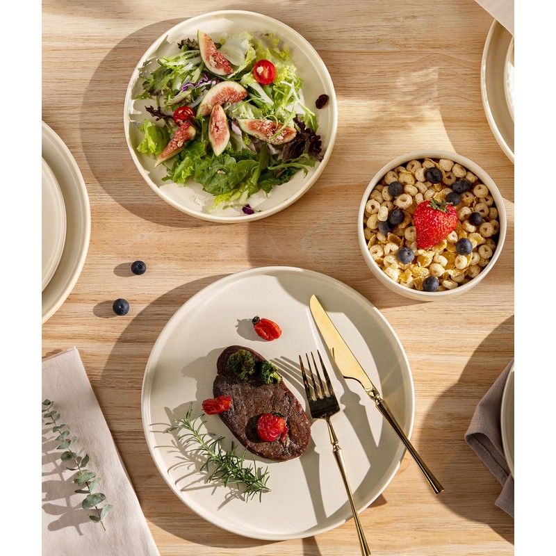 TheTerra Ceramic Dinnerware Sets for 4, 12 Pieces Handmade Reactive