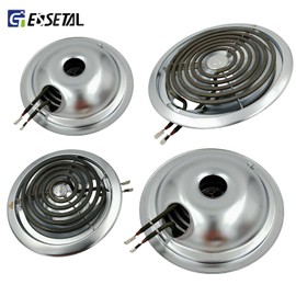 WB30M1 WB30M2 GE Electric Stove Burners Replacement Element with Stove Burner Covers Drip Pans for Electric Stoves Compatible with GE Hotpoint Electric Range Stove Top