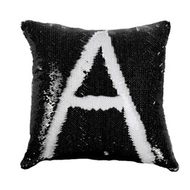 HMQIANG Mermaid Sequin Pillow Cases 16 x16 Inch Set of 2 DIY Reversible Throw Pillow Case Sequin Sublimation Pillow Blank Funny Sequin Pillow Cover for Couch Sofa Bed, Gift, White and Black