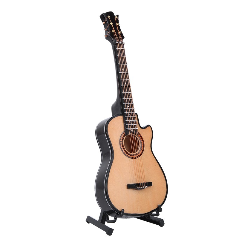 Miniature Acoustic Classical Guitar Model Mini Wooden Guitar Desktop Decoration