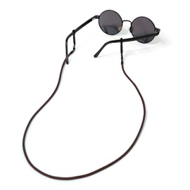 labrillery Mono Black Real Leather Eyeglass Straps, Adjustable Eyewear Retainers, Non-slip Eyeglass Chains Lanyard, Sunglass Retainer Holder Strap for Men and Women (Brown)