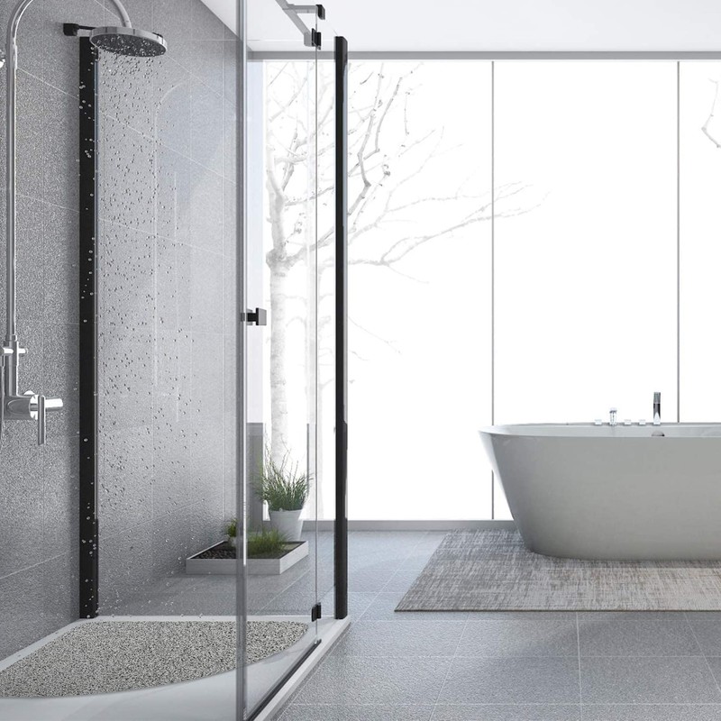 Lurowo Corner Shower Mat - Non Slip, Quadrant Loofah Mat