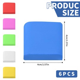YCHYAN Pack of 6 Kneading Eraser Rubbers 4 x 4 cm, Multicoloured Kneadable Eraser with Plastic Casing, Durable Eraser for Painting, Drawing, Writing, Creative Erasers for DIY