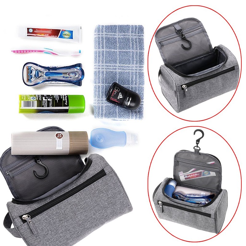 IGNPION Men's Hanging Travel Toiletry Wash Bag (Grey)