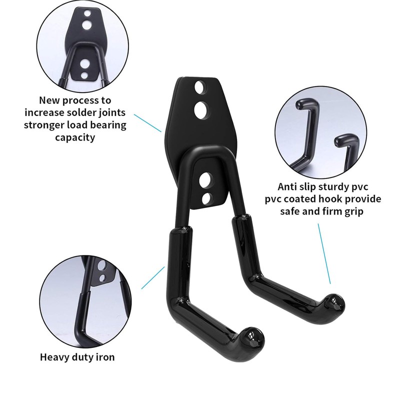 Yilceemy Pack of 2 Garage Storage Hooks, Wall Hooks, Double