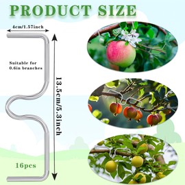 Fruit Tree Branch Puller Tying Machine Farm Tools Tree Branch Spreader Puller Tree Branch Shaping Tools New Plum Tree Open Angle Pull Branch Stereotyped Branch Bending Tool (16pcs-5.3in)