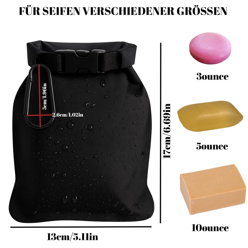 Set of 4 Soap Bag, Travel Soap Bag Set with