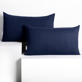 DecoKing 2 pillowcases 50 x 60 cm cotton zip dark blue amber