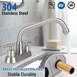 Bietor Utility Laundry Sink Faucet,Laundry Tub Faucet with 3/4" NPT Threaded End & 2 Lever Handles