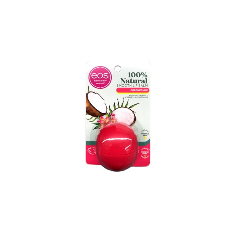 EOS Bálsamo labial liso 100% natural, leche de coco con