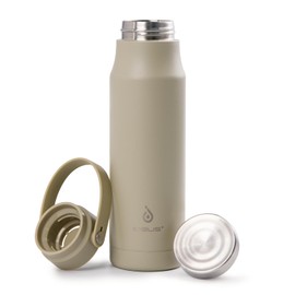 IDEUS® Vacuum Insulated Water Bottle, 24 oz (710 ml) Stainless Steel Double Wall Bottle Metal Sports Canteen with Leak-Proof Screw Cap (710 ml, Celadon)