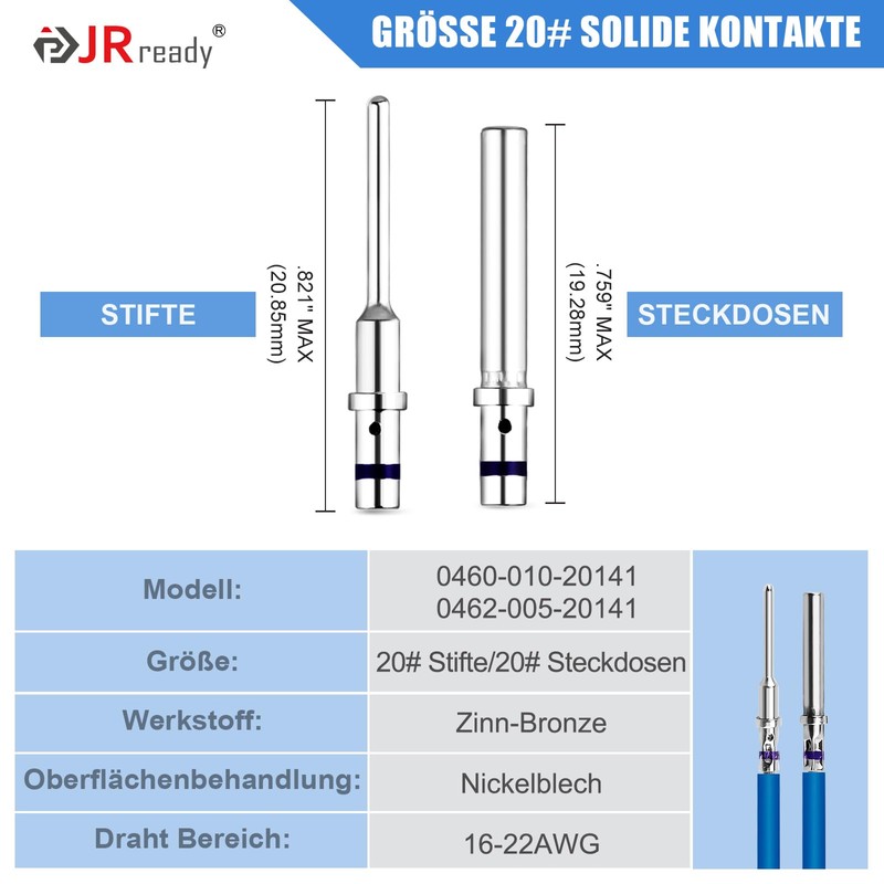 JRready ST6295 50 Pairs Solid 20 Gauge Clamps