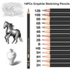 hhhouu Coloured Charcoal Pencil Set, Professional Sketch Pen Tools with