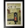 Greetingles Lowry-Style Framed Print. Beautiful Black Ash Frame (Lowry, PT