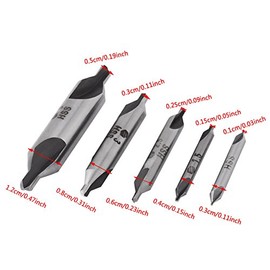 Wifehelper 10pcs Center Drill bits Set 60 Degree Combined Countersink bits 1mm-5mm Lathe Mill Tool Set