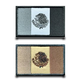 2 Pieces Mexico Flag Patch Embroidered Applique Mexican Hook and Loop Sew On National Emblem Tactical Mexico Patch for Caps,Bags,Backpacks,Vest,Military Uniforms,Clothes,Armband