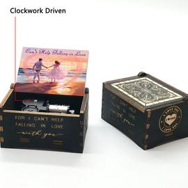 Micteney Can't Help Falling in Love Music Box for Women, Birthday for Wife, Valentine's Day Gifts for Him, Wooden Movement Powered