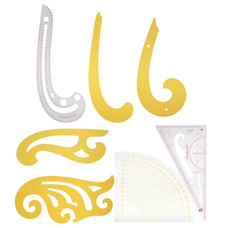 7pcs Sewing Rulers Kit French Curve Drafting Drawing Template Straight
