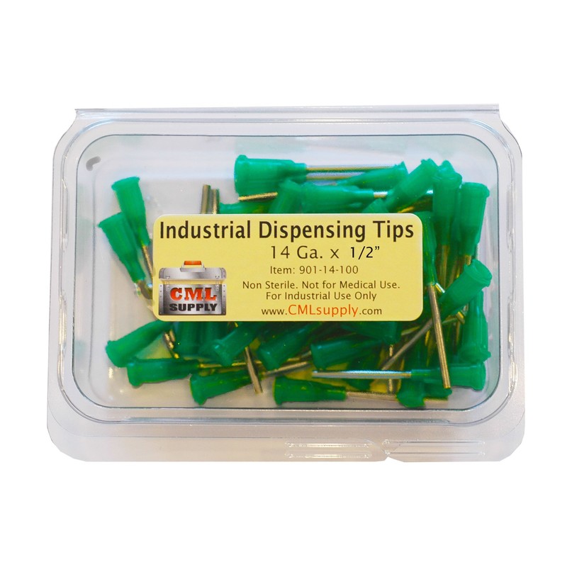 Blunt Tip Dispensing Fill Needle 14ga x 1/2" Olive Green