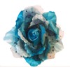 Pair of Two 4 Inch Blue Rockabilly Rose Hair Flower