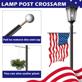 NULTRUMA Outdoor Lamp Post with Iron Cross Arm, Direct Burial Lamp Post, 80-Inch, Fits Most Standard 3" Post Top Fixtures, Suitable for Courtyard, Porch or Outdoor Scenes(2Pcs)