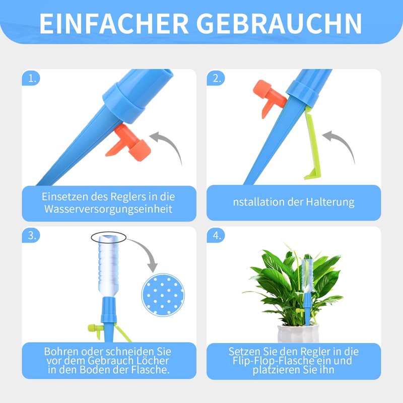 Automatisch Bewässerung Set，16 PCS Pflanzen Bewässerungssystem mit Einstellbar mit Langsam