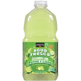 Langers Agua Fresca, Pepino y Limón (Cucumber Lime), 64 fl oz (Pack of 8)