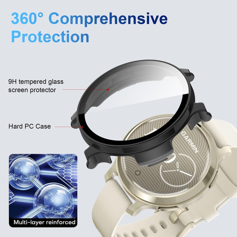 Aerku Hard Case with Screen Protector Compatible with Garmin Lily