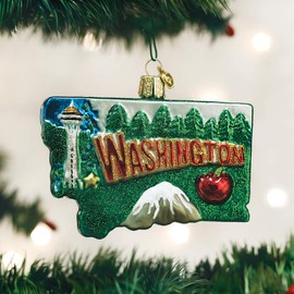 Old World Christmas Glass Blown Ornament State of Washington (36199)