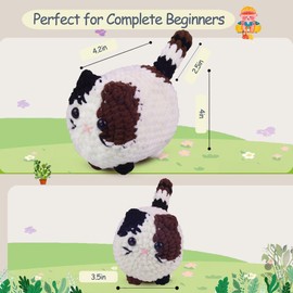 Crochet Kit for Beginners, Cats Crochet Animal Kit for Adults Kids,Learn to Crochet Amigurumi Start Kit with Written Pattern & Video Tutorials