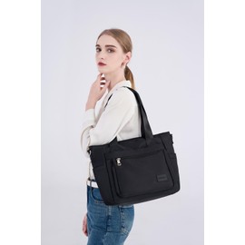 JIANLINST Women Handbag Casual Hobo shoulder Bag Multi Pockets Crossbody Messenger Bag for Work Shopping Travel Black