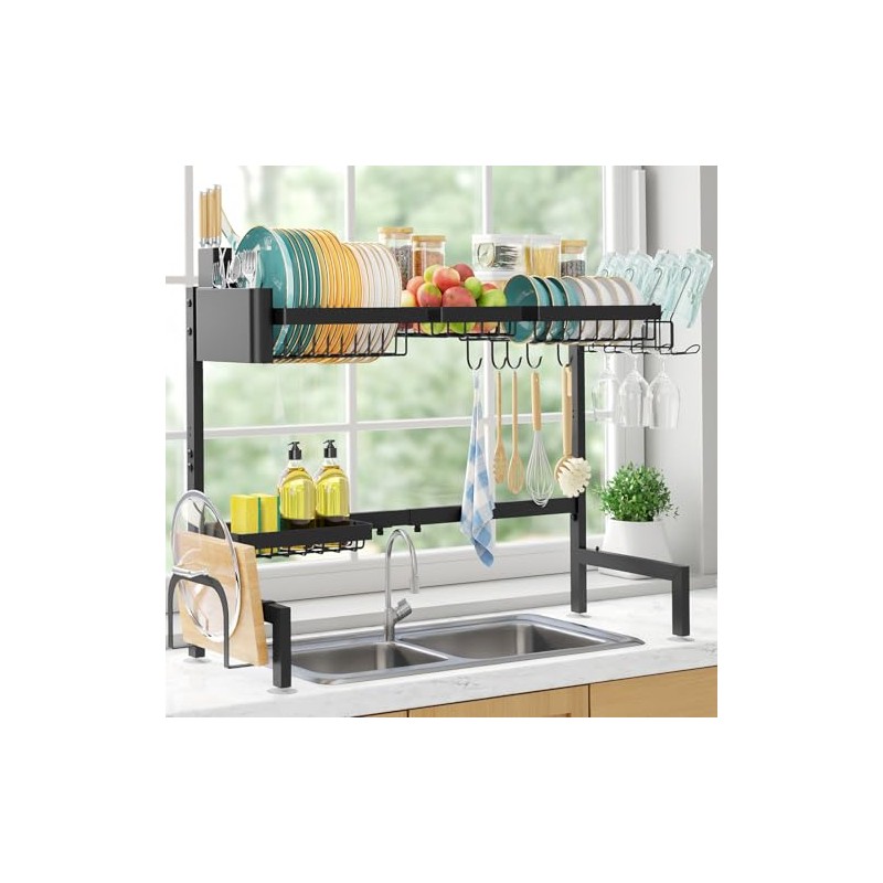 Sakugi Over The Sink Dish Drying Rack - Adjustable 2