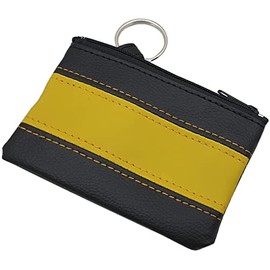 Key case with 1 zipper compartment in 4 different colors (Black/Yellow)
