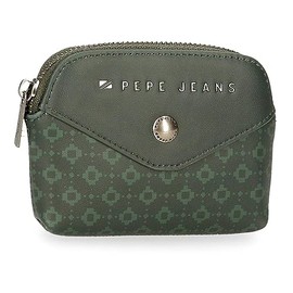 Pepe Jeans Bethany Faux Leather Wallets and Wallets Black Green Various Sizes, Green, round purse
