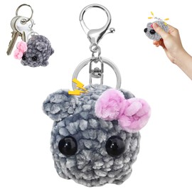 JOKILY Hamsti Keyring, Sad Hamster with Sound, Sad Hamster Key Ring, Sad Hamster Plush Toy, Cute Hamster Toy for Crochet Dolls, Children, Cuddly Toys Gifts