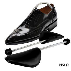 XINGZI 1Pair 33cm/13inch Men Size Black Plastic Portable Adjustable Spring Shoe Trees Shoe Shapers Shoe Form Stretchers Boot Holders for Shoe Care