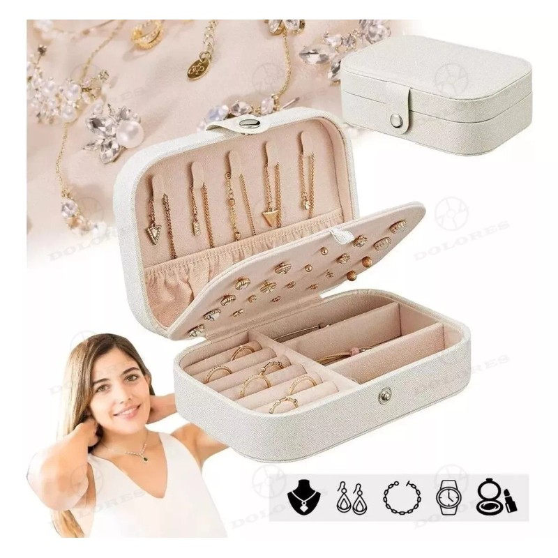 Dolores Caja De Joyería Pulseras Anillos Portátil Organizador Joyas