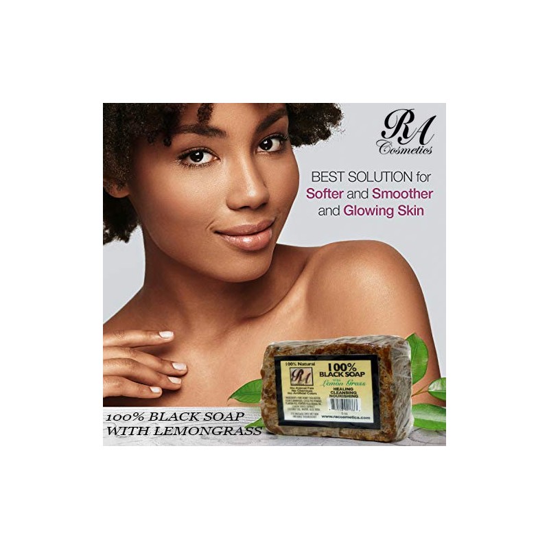 RA Cosmetics 100 Black Soap, Lemon Grass, 5 oz
