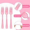 100 Pcs Pink Glitter Plastic Forks, Disposable Heavy Duty Pink