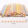 100PCS Biodegradable Paper Straws, Assorted Rainbow Colors Striped, 10 Colors