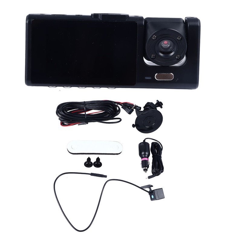3 Channel Dash Cam 170° Front Viewing Angle Three Way