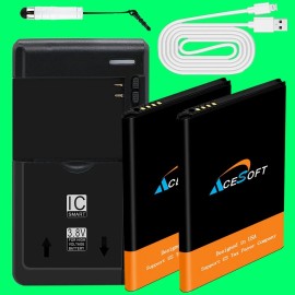 For LG Long Endurance 2 x 3920mAh Battery USB Charger Cable stylus f LG K20 Plus TP260