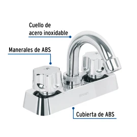 Foset Basic MP-050, Mezcladora plástica lavabo, cuello curvo, manerales estándar